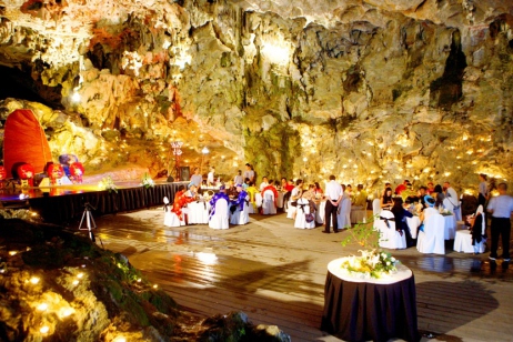 Dining in a cave