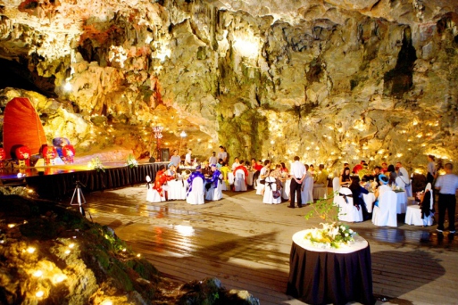 Dining in a cave